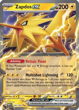 Zapdos ex (145/165) - SV Scarlet & Violet 151 Holofoil - Double Rare