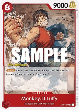 (OP04-014) Monkey.D.Luffy - Kingdoms of Intrigue Pre-Release Cards Normal