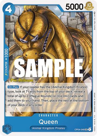 (OP04-046) Queen - Kingdoms of Intrigue Pre-Release Cards Normal