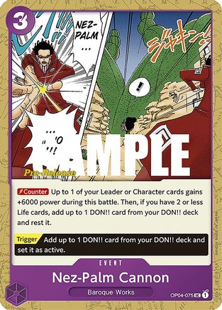 (OP04-075) Nez-Palm Cannon - Kingdoms of Intrigue Pre-Release Cards Normal
