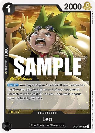 (OP04-091) Leo - Kingdoms of Intrigue Pre-Release Cards Normal