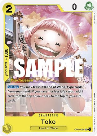 (OP04-098) Toko - Kingdoms of Intrigue Pre-Release Cards Normal