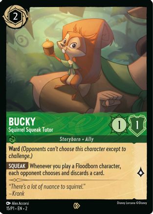 (015) Bucky - Squirrel Squeak Tutor - Disney Lorcana Promo Cards Cold Foil