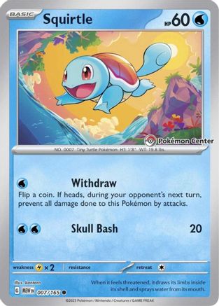Squirtle (Pokemon Center Exclusive) (7/165) - Miscellaneous Cards & Products Reverse Holofoil - Promo