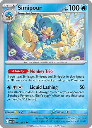 Simipour (42/182) - SV04 Paradox Rift Reverse Holofoil - Uncommon