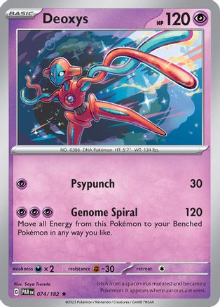 Deoxys (74/182) - SV04 Paradox Rift Holofoil - Rare