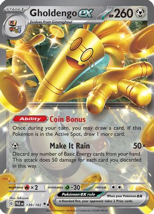 Gholdengo ex (139/182) - SV04 Paradox Rift Holofoil - Double Rare