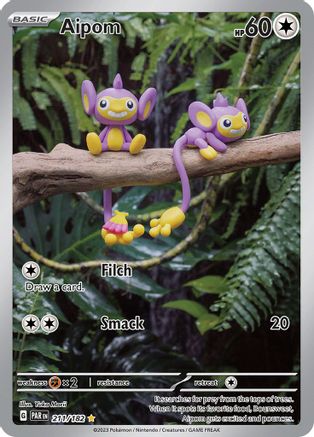 Aipom (211/182) - SV04 Paradox Rift Holofoil - Illustration Rare