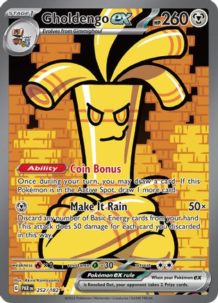 Gholdengo ex (252/182) - SV04 Paradox Rift Holofoil - Special Illustration Rare