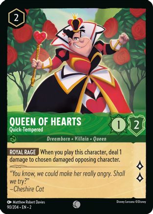 (090/204) Queen of Hearts - Quick-Tempered - Rise of the Floodborn Cold Foil