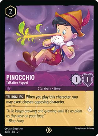 (032) Pinocchio - Talkative Puppet - Disney Lorcana Promo Cards Cold Foil