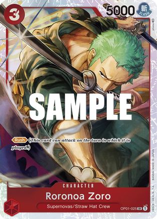 (OP01-025) Roronoa Zoro - OP01-025 (Ultra Deck: The Three Captains) - One Piece Promotion Cards Foil