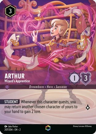 (207/204) Arthur - Wizard's Apprentice (Enchanted) - Rise of the Floodborn Holofoil