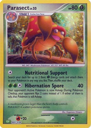 Parasect (5/034) - Trading Card Game Classic Holofoil - Classic Collection