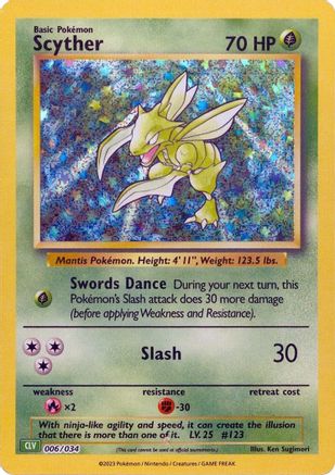 Scyther (6/034) - Trading Card Game Classic Holofoil - Classic Collection