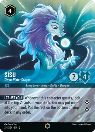 (214/204) Sisu - Divine Water Dragon (Enchanted) - Rise of the Floodborn Holofoil