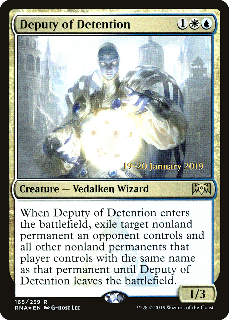 Deputy of Detention (PRE-165S) - Ravnica Allegiance Promos (Prerelease) Foil