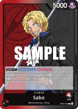 (OP05-001) Sabo (001) - Awakening of the New Era Normal