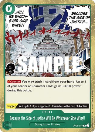 (OP05-037) Because the Side of Justice Will Be Whichever Side Wins!! - Awakening of the New Era Foil