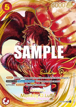 (ST01-012) Monkey.D.Luffy (012) (Alternate Art) (Gold-Stamped Signature) - Awakening of the New Era Foil