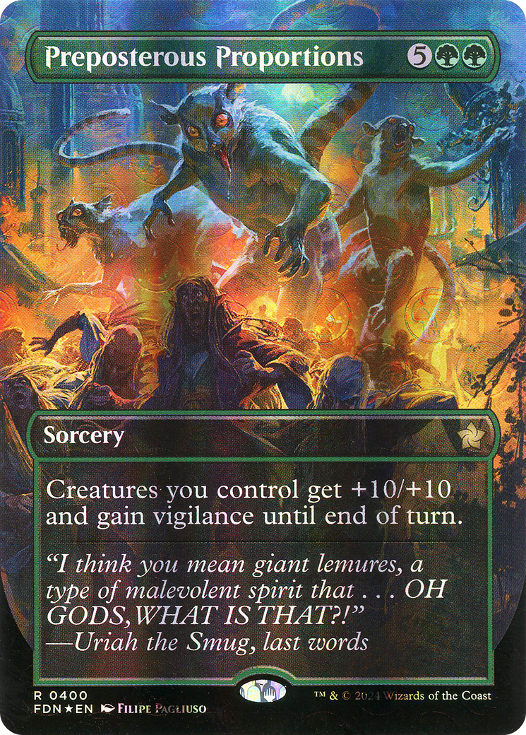 Preposterous Proportions (Borderless) (Mana Foil) (Borderless)(FDN-400) - Foundations Foil