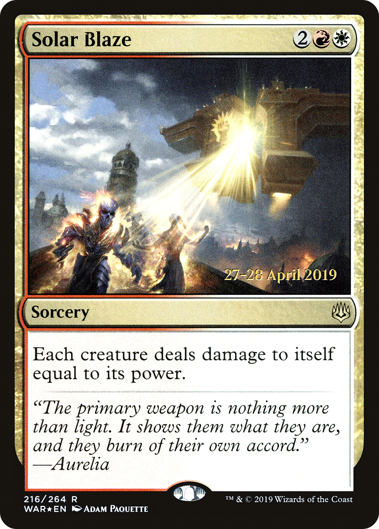 Solar Blaze (PRE-216S) - War of the Spark Promos (Prerelease) Foil