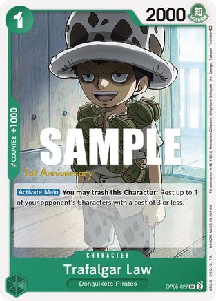 (OP05-027) Trafalgar Law (027) - Awakening of the New Era: 1st Anniversary Tournament Cards Normal
