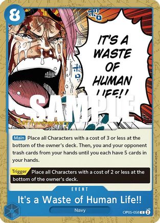(OP05-058) It's a Waste of Human Life!! - Awakening of the New Era: 1st Anniversary Tournament Cards Normal