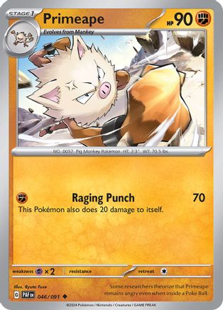 Primeape (46/091) - SV Paldean Fates Reverse Holofoil - Uncommon