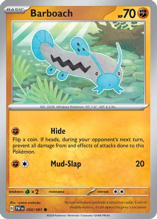 Barboach (50/091) - SV Paldean Fates Reverse Holofoil - Common