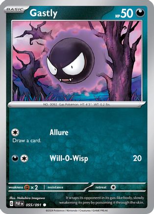 Gastly - 055/091 - SV Paldean Fates Reverse Holofoil