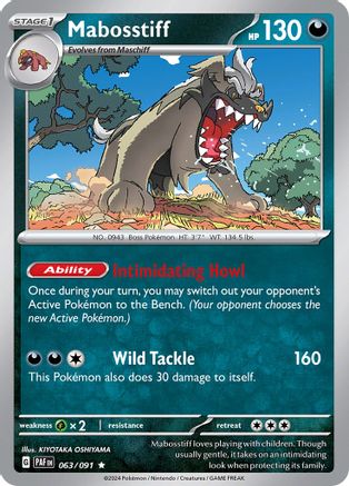 Mabosstiff (63/091) - SV Paldean Fates Holofoil - Rare