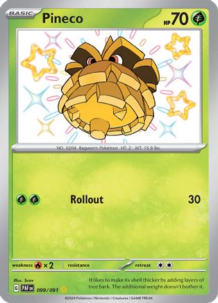 Pineco (99/091) - SV Paldean Fates Holofoil - Shiny Rare