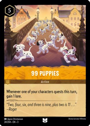 (024/204) 99 Puppies - Into the Inklands Cold Foil