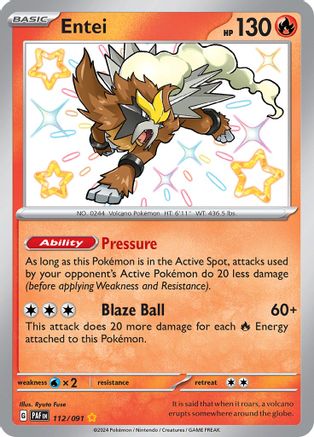 Entei - 112/091 - SV Paldean Fates Holofoil