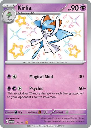 Kirlia (154/091) - SV Paldean Fates Holofoil - Shiny Rare