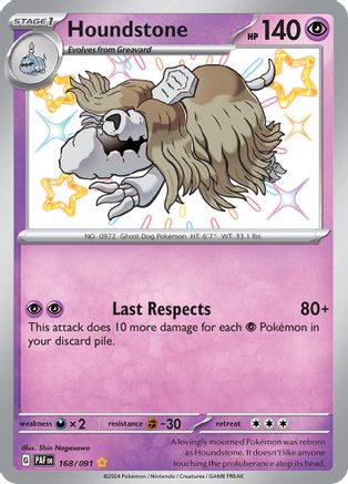 Houndstone (168/091) - SV Paldean Fates Holofoil - Shiny Rare