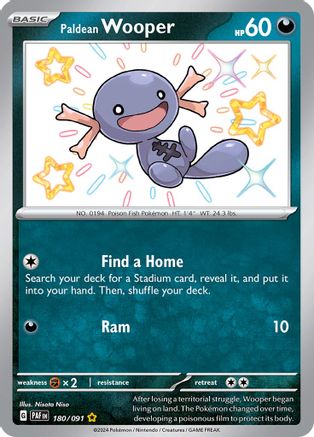 Paldean Wooper (180/091) - SV Paldean Fates Holofoil - Shiny Rare