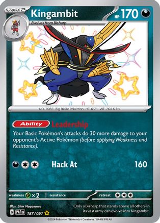 Kingambit (187/091) - SV Paldean Fates Holofoil - Shiny Rare