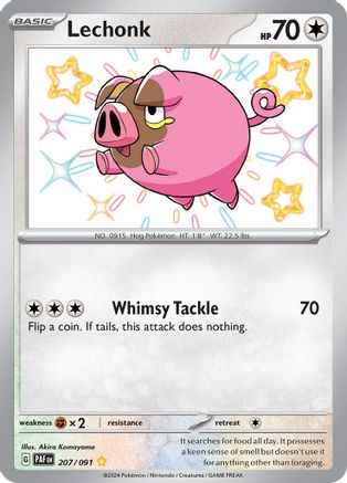 Lechonk (207/091) - SV Paldean Fates Holofoil - Shiny Rare