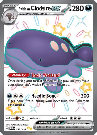 Paldean Clodsire ex (219/091) - SV Paldean Fates Holofoil - Shiny Ultra Rare