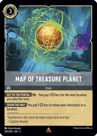 (201/204) Map of Treasure Planet - Into the Inklands Cold Foil