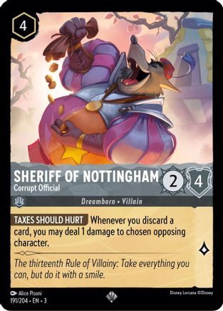 (191/204) Sheriff of Nottingham - Corrupt Official - Into the Inklands Cold Foil