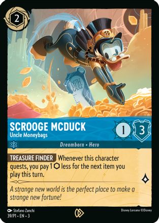 (039) Scrooge McDuck - Uncle Moneybags - Disney Lorcana Promo Cards Cold Foil