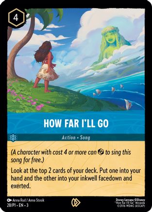 (028) How Far I'll Go - Disney Lorcana Promo Cards Cold Foil