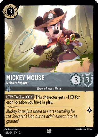 (181/204) Mickey Mouse - Stalwart Explorer - Into the Inklands Cold Foil