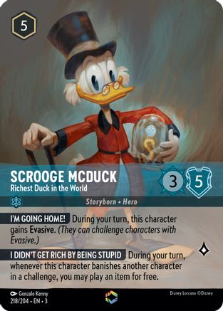 (218/204) Scrooge McDuck - Richest Duck in the World (Enchanted) - Into the Inklands Holofoil