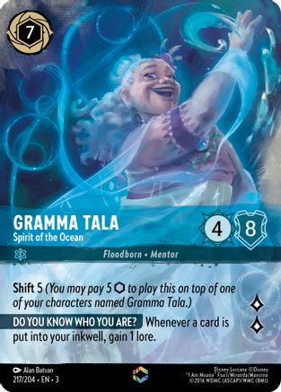 (217/204) Gramma Tala - Spirit of the Ocean (Enchanted) - Into the Inklands Holofoil