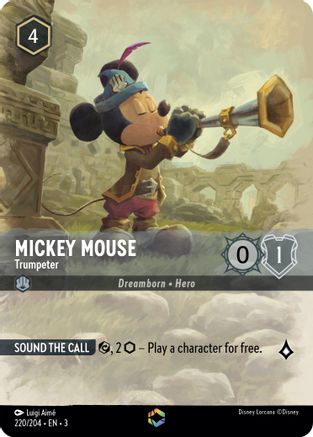 (220/204) Mickey Mouse - Trumpeter (Enchanted) - Into the Inklands Holofoil