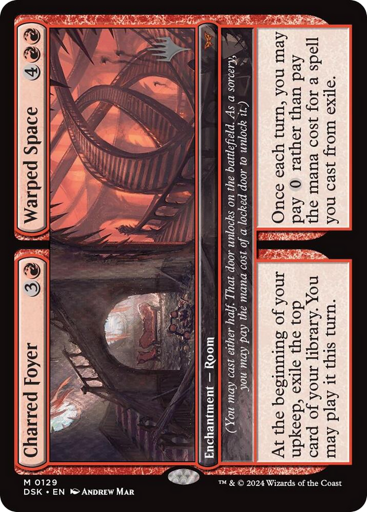 Charred Foyer // Warped Space (PPDSK-129) - Duskmourn: House of Horror Promos (Promo Pack)